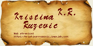 Kristina Ružević vizit kartica